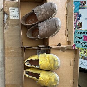 TOMS Kids Slip-On Shoes - Brown and Yellow